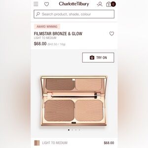 Charlotte Tilbury FILMSTAR BRONZE & GLOW contour highlight duo compact powder